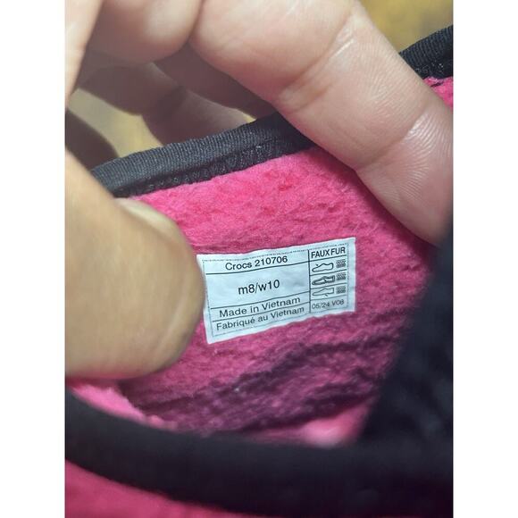 Crocs Classic Puff Moc Dragonfruit Pink Slip On Comfort Lined Womens 10 Mens 8 - Picture 11 of 11